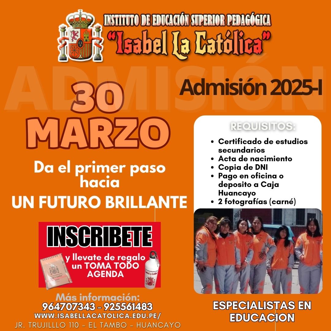Admisión 2025-I - Instituto Isabel la Católica
